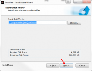 software-stubwire-destination-folder